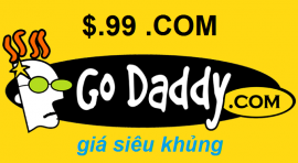 Khuyến mãi tên miền GoDaddy đuôi .com giá khủng 0.99 USD 3