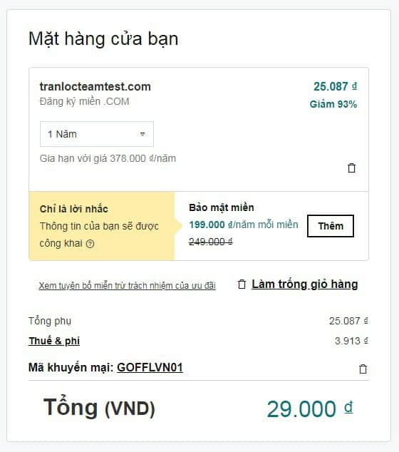 Tên miền GoDaddy khuyến mãi, .COM chỉ còn 29k 1