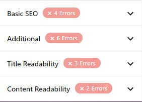 Basic SEO (cơ bản)
Additional (bổ sung)
Title Readability (sự dễ đọc của tiêu đề)
Content Readability (sự dễ đọc của nội dung)