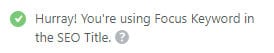 Sử dụng Focus Keyword trong Tiêu đề SEO