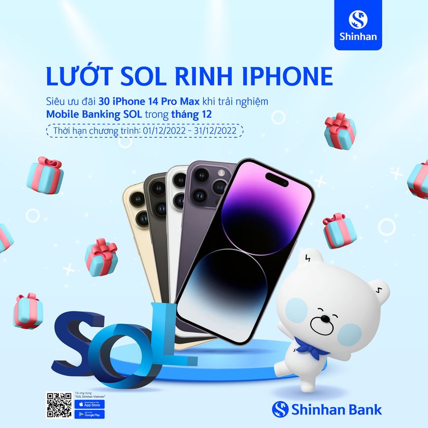 Shinhan Bank lướt SOL rinh iPhone