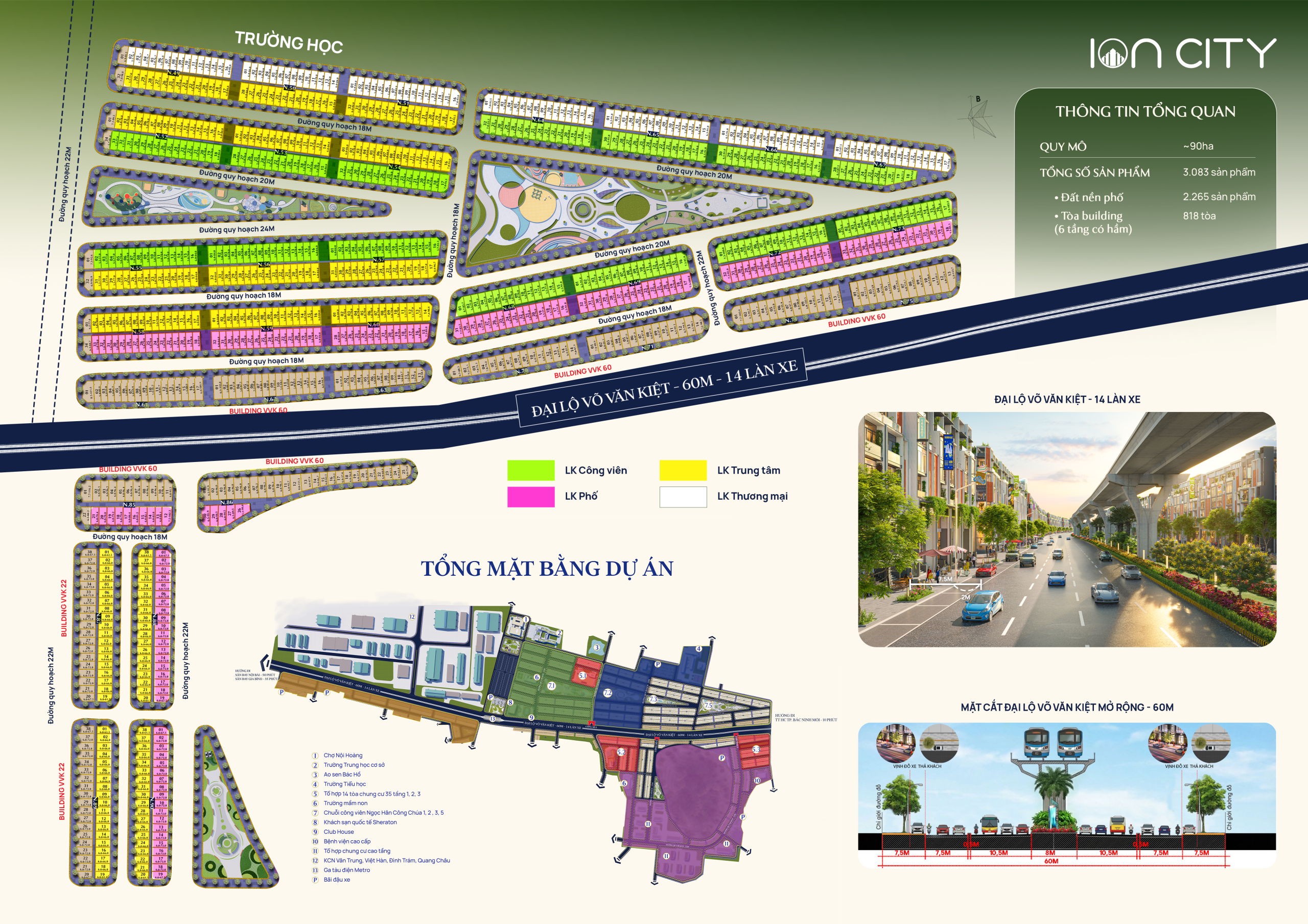 Sản phẩm ION CITY Bắc Ninh: Cách chọn theo nhu cầu ở, kinh doanh, đầu tư 3 Tổng mặt bằng phân loại sản phẩm ION CITY