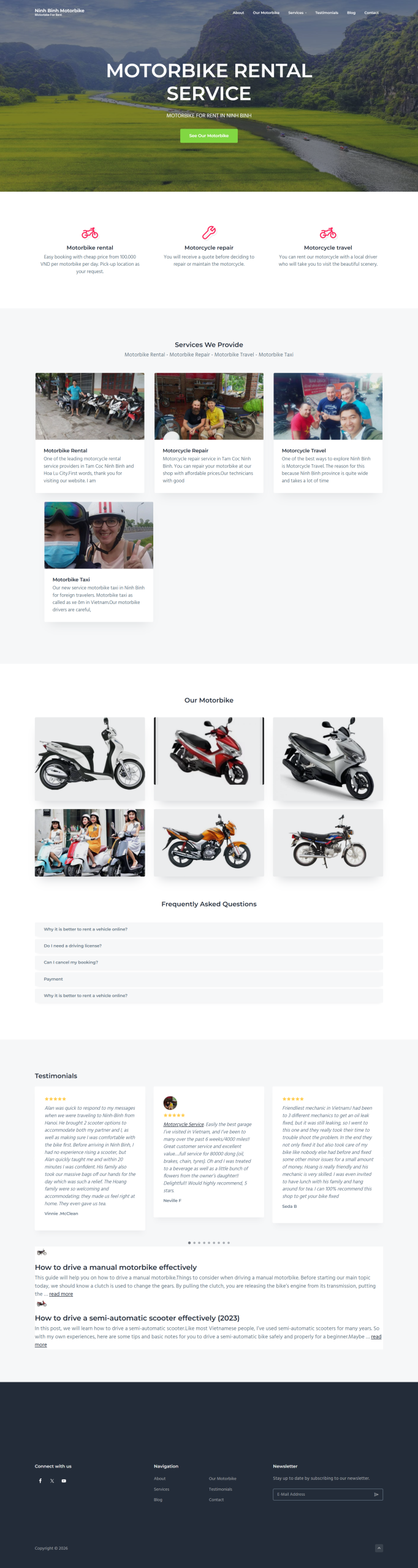 Ninh Binh Motorbike – Website tiếng Anh thu hút khách thuê xe 1 Website Ninh Binh Motorbike - dịch vụ thuê xe máy cho khách du lịch