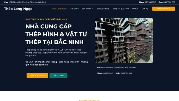 Dự án 2 Website Thép Long Ngọc